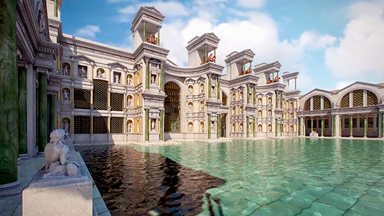 Intérieur des Thermes de Dioclétien avec voûtes romanes